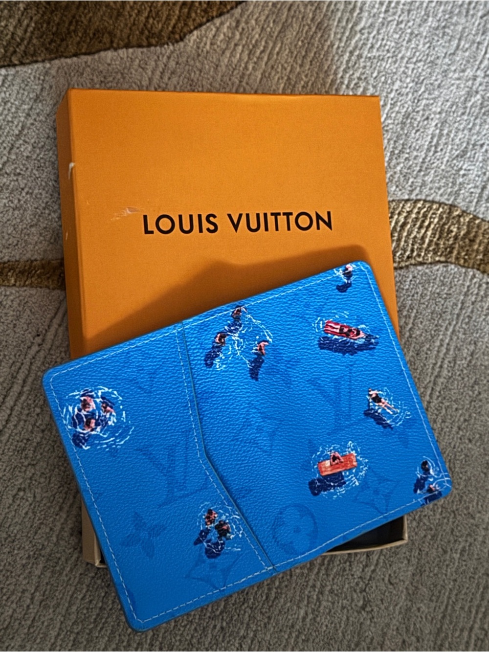 Louis Vuitton Blue Monogram Card Holder with Nautical Print